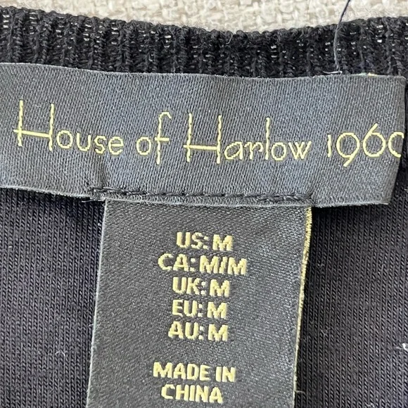 House of Harlow 1960 Black Lace Peplum Top - Picture 3 of 3